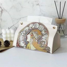 Tissue Boxes Napkins Leather tissue box holder toilet pump box home decoration living room bedroom kitchen desktop computer Nordic napkin holder car tissue box B240