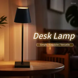 Table Lamps LED Desk Lamp Usb Rechargeable Night Light 3 Color Touch Switch For Restaurant Room Clubs Bar Cafe Decor