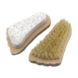 Bath Brushes Sponges Scrubbers Wooden Cleaning Brushs Bristle Brush Foot Exfoliating Dead Skin Pumice Stone Feet Spa Masr Drop Deli Dhshy