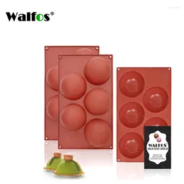 Baking Moulds Walfos Large 6-Cavity Semi Sphere Silicone Mold Half Molds For Making Chocolate Cake Jelly Dome Mousse