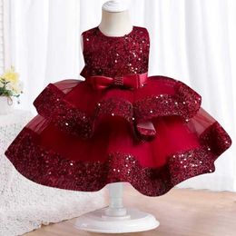 Girl's Dresses Toddler Baby Girls Dress New 1-5T Cute Baby Girls First Full Year Eucharist Birthday Party Dress Girls Clothing Y240514