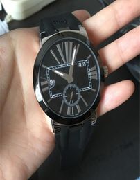 Male Watches black rubber man watch mechanical Automatic style wristwatch 44mm black Face Transparent Back Side 0335659304