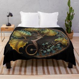Blankets A Textural Bicycle Wheel With Ginkgo Leaves 62 Home Decor Fashion Kawaii Bedding Throw Blanket