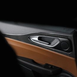 Stickers Carbon fiber 4pcs Door panel decoration in car door accessories car stickers For Alfa Romeo Giulia 2017 2018