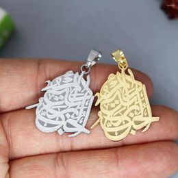 Pendant Necklaces 2Pcs/lot Arabic Letter Liefde Is Een Eeuwige For Necklace Bracelets Jewellery Making Findings Stainless Steel