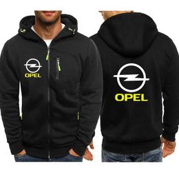 Men's Jackets Spring Autumn Mens Jacket OPEL Zipper Hoodies Sweatshirt Fashion Casual Harajuku Outwear High Quty Tops Coats Sportswear T240515