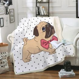 Blankets Sofa Cushion Yoga Mat Blanket Air Conditioner Is Thickened Double-layer Plush 3D Digital Printed Cute Puppy Series