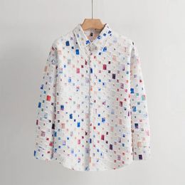 Wholesale men Plus Size Slim Long Sleeve Custom Floral Shirt Mens 3d Print Casual Broadcloth Fabric Knitted White Shirt mens J 240508