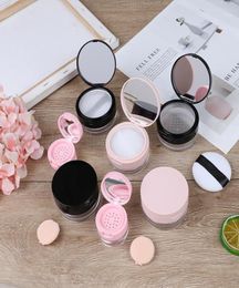 Storage Bottles Jars 7Styles Portable Plastic Powder Box Empty Loose Pot With Sieve Mirror Cosmetic Sifter Jar Travel Makeup Con8299281