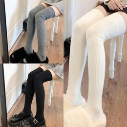 Women Socks Long Cashmere Boot Solid Wool Thigh Stocking Skinny Casual Cotton Over Knee-High Fluffy Female Knee
