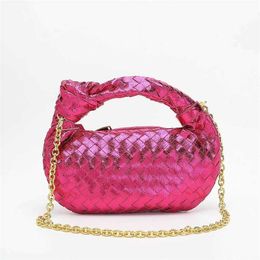 Hot Shoulder Bag woven designer handbag Trendy Underarm Bag Metal Fabric Women Chain Hand Woven Hand Designer Crossbody Bag 230426