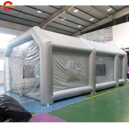 Free Ship 10x6x4mH (33x20x13.2ft) Silvery Inflatable Paint Booth For Car Spray Booth Air Filter Tents Garage Tent