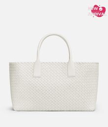 Designer Womens Bag Medium Cabat BotegaVeneta Medium Intreccio leather tote bag White