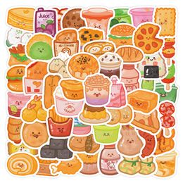 63pcs ins cute Cartoon Snacks waterproof PVC sticker pack for trunk refrigerator mobile phone desk bicycle car cup skateboard