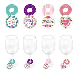 Party Decoration Mother's Day Theme Drinking Glasses Marker Creative Insert Card Wine Glass Inserts Supplies