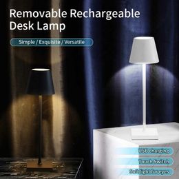 Table Lamps LED Desk Lamp Usb Rechargeable Table Lamp Bar Restaurant Ambiance Wireless Touch Lamps Waterproof Led Lights For Hotel Bedroom