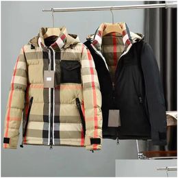 Mens Down Parkas Winter Vest Vintage Cheque Nylon Waistcoat Bodywarmer Waistcoats Classic Stripe Mans Jacket Puffer Outdoor Warm Sleeve Dhlmg