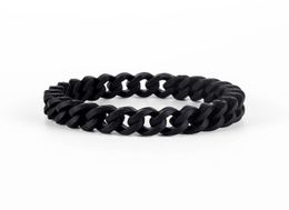 hip hop Link Chain Silicone Rubber Elasticity Wristband Cuff Bracelet Club Jewelry Gifts Wrist Band 3 Colors2753911