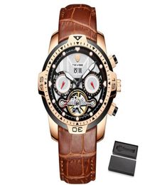 TEVISE Mens Watches Men Automatic Mechanical Watch Male Leather Multifunction Sport Clock Relogio Masculino3803776