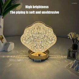 Table Lamps Modern Ins Simple Nightlight Acrylic Crystal Bedroom Bedside Atmosphere Lamp LED Charging Decoration Warm