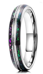 Wedding Rings Fashion 8MM Men Galaxy Tungsten Carbide Ring With Createdopal amp Meteorite Inlay Men39s Band Size 6144271661