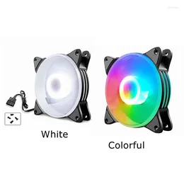 Computer Coolings COOLMOON Magic Moon 12cm Silent Chassis Cooling Fan 5 Colours LED Lighting Large 4Pin Heatsink Radiator For Desktop PC Case