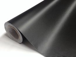 Stickers 3D Black Carbon Fiber Vinyl Wrap Car Wrapping Film Sheets With Air Drain Size 1.52x30m/Roll 5x98ft