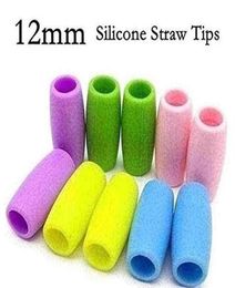 Drinking Straws 12mm MultiColors Food Grade Silicone Straw Tips Cover Soft Reusable Metal Stainless Steel Nozzles Only Fit For 14669551