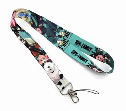 japanese movie film spy family Keychain ID Credit Card Cover Pass Mobile Phone Charm Neck Straps Badge Holder Keyring Accessories