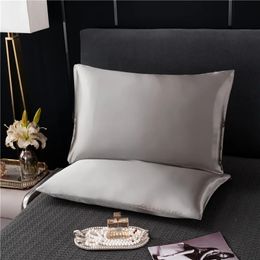 Luxury satin pillowcase solid Colour envelope pillowcase bedroom sleep pillowcase 48x74 50x75 50x90 240514