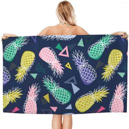 Towel Soft Funny Pineapples Beach Quick Dry Geometric Fruits Vintage Bath Pool Towels Sand Proof Highly Sport