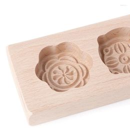 Baking Tools Wooden 4 Flower Muffin Mooncake Handmade Soap Mold Biscuit Chocolate Mould DIY