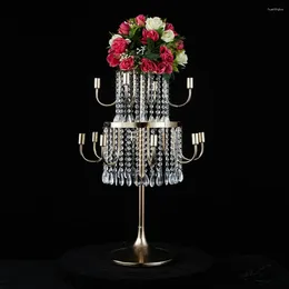 Party Decoration Gold Candelabra Luxury 12 Heads Candle Holders Flowers Stands Wedding Table Centerpieces Road Lead For