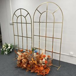 Party Decoration Gold Gilded Arch Screen Flower Stand Wedding Background Balloon Birthday Decor 1.8m 2m