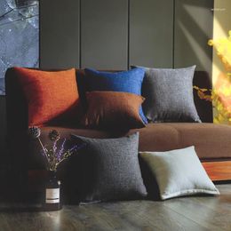 Pillow Solid Pure Colour Sofa Throw Pillows Cover Cotton Linen Lumbar Case Modern Nordic Fashion S Home Decor