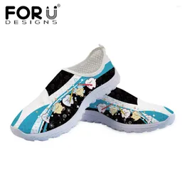 Casual Shoes FORUDESIGNS Lightweight Ladies Mesh Flat Cute Cartoon Dentisit Pattern Female Loafers Slip-on Sneakers Shoe Footwear