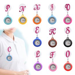 Desk Table Clocks Pink Large Letters Clip Pocket Watches Watche For Nurse With Sile Case Womens On Watch Nursing Drop Delivery Otpuj