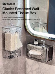 Tissue Boxes Napkins Mr. Basket wall mounted household bathroom tissue box washbasin towel storage box multifunctional creative kitchen drawer box B240514