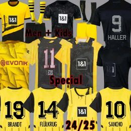 24 25 Soccer Jerseys REUS doRtmUNdS 2024 25 Borussia HALLER Football Shirt BELLINGHAM NEONGELB HUMMELS BRANDT Mens Adult Kids Special Kit All 50TH