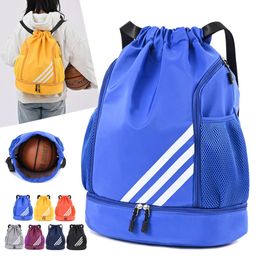 Sports backpack with drawstring backpack large capacity basketball independent shoe compartment lightweight swimming