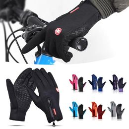 Cycling Gloves Touch Screen Warm High Quality Polyester Materials Driving Outdoor Winter Sports Full Finger Splashproof