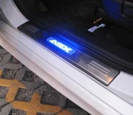 Styling LED stainless steel scuff plate door sill 4pcs/set car accessories for Mitsubishi ASX RVR 2011 2012 2013 2014 2015