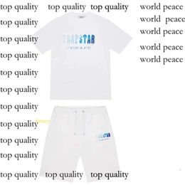 Trapstar Tracksuit High Quality London T Shirt Chest Blue White Colour Towel Embroidery Mens Shirt And Shorts Casual Street Shirts British Fashion Spor 193
