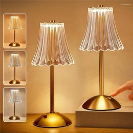Table Lamps El Cordless USB Rechargeable Lamp Crystal Touch Switch For Bedroom Living Room Night Lights