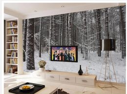 Wallpapers Customised Wallpaper For Walls Snow Forest 3D TV Background Mural Painting Pos Home Decoration