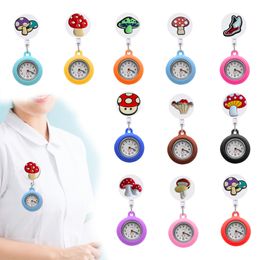 Cat Toys Mushroom Clip Pocket Watches Nurse Lapel Watch Fob For Nurses Doctors Clip-On Hanging Quartz Brooch Drop Delivery Otalz