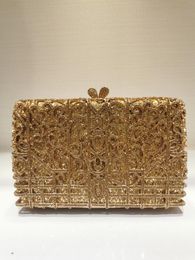 Evening Bags XIYUAN Gold/Black Colour Crystal Clutch For Women Formal Party Diamond Purse Top-Handle Handbasgs