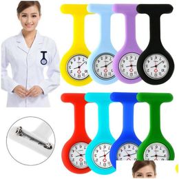 Other Clocks & Accessories Nurse Pocket Watch Sile Clip Brooch Key Chain Fashion Coat Doctor Quartz Watches Drop Delivery Home Garden Dhlay