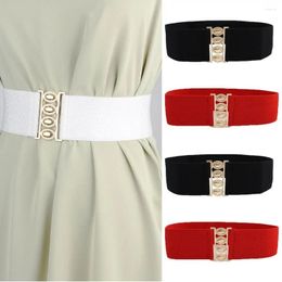 Belts Solid Colour Stretch Waistband Fashion Wide Casual Waist Strap Women Metal Buckle