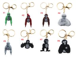 2024 Hot Cute Gorilla Tag Monkey Keychain Funny boxing Rock Playful Gorilla Long Arm Lovely Animal Pendants Key Ring Decor Birthday Gifts